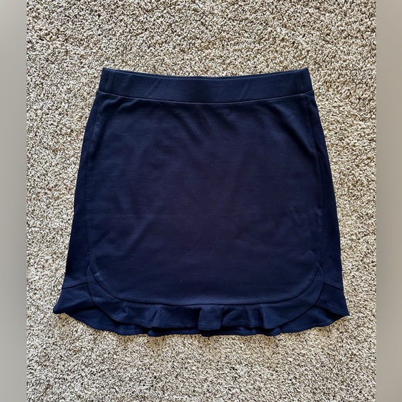 LOFT Dresses & Skirts - LOFT Ruffle Knit Navy Mini Skirt, Small